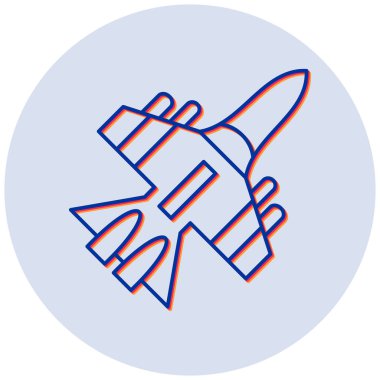 Roket. Web simgesi basit illüstrasyon