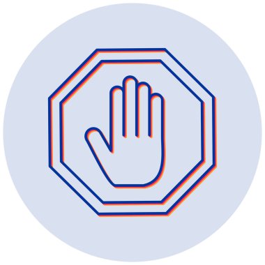 dur işareti simgesi, vektör çizimi