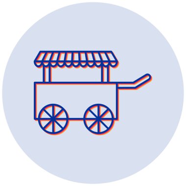 El arabası. Web simgesi basit illüstrasyon