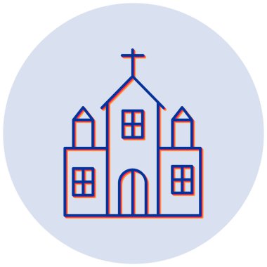 Kilise modern simgesinin vektör illüstrasyonu 