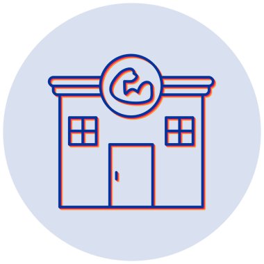 Spor salonunun vektör illüstrasyonu modern simge 