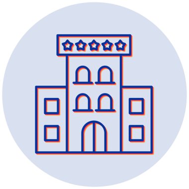 Otel modern simgesinin vektör illüstrasyonu 