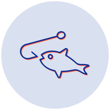 Modern balıkçılık simgesinin vektör illüstrasyonu 