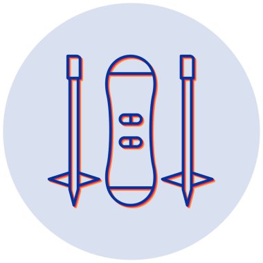 Snowboard modern simgesinin vektör çizimi 