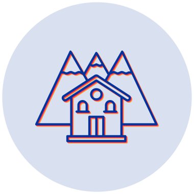 Mountain House modern simgesinin vektör illüstrasyonu 