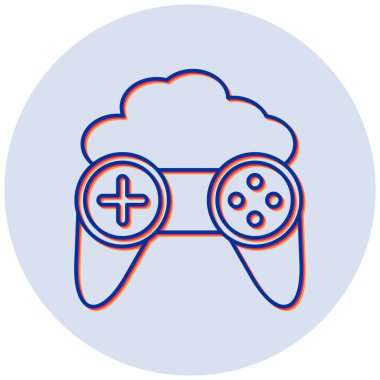 Oyun Bulutu modern simgesinin vektör çizimi 