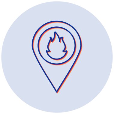 Ateş Konumu modern simgesinin vektör illüstrasyonu 