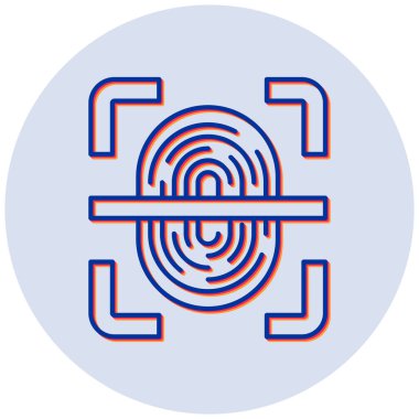Parmak izi tarama modern simgesinin vektör çizimi 