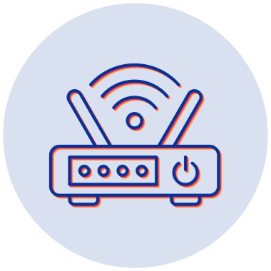Router modern simgesinin vektör illüstrasyonu 