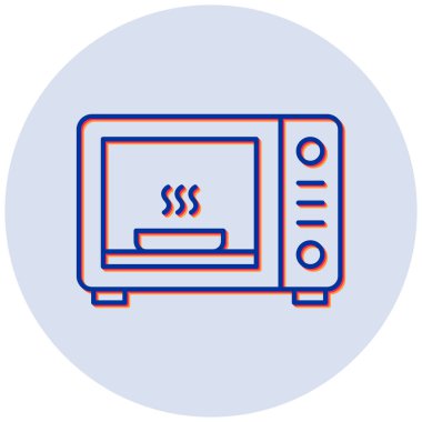 Modern Mikrodalga ikonunun vektör illüstrasyonu 