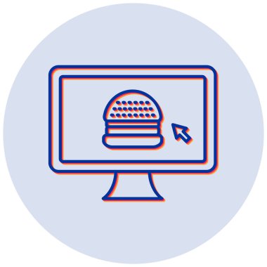 Çevrimiçi Gıda modern simgesinin vektör çizimi 