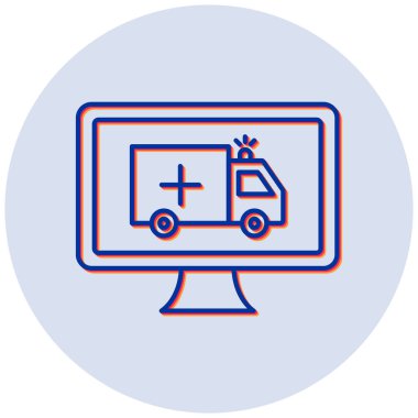 Çevrimiçi Ambulans Modern simgesinin vektör çizimi 