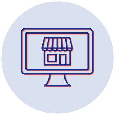 Çevrimiçi Alışveriş Modern simgesinin vektör çizimi 