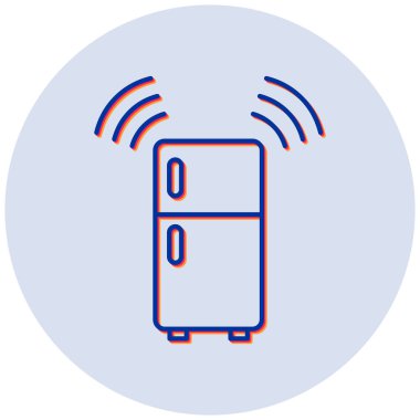 Akıllı Buzdolabı modern simgesinin vektör çizimi 