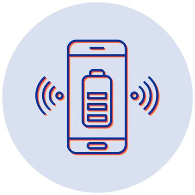 Modern kablosuz şarj simgesinin vektör çizimi 