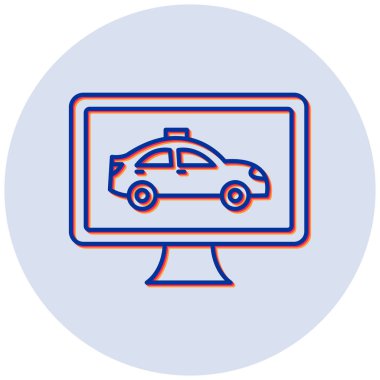 Çevrimiçi Taksi modern simgesinin vektör illüstrasyonu 