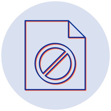 Yetkisiz Belge modern simgesinin vektör illüstrasyonu 