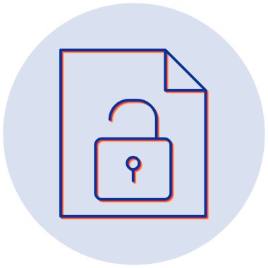 Güvenli Olmayan Belge modern simgesinin vektör çizimi 