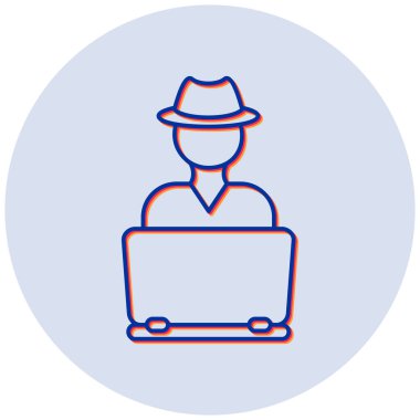 Hacker modern simgesinin vektör illüstrasyonu 