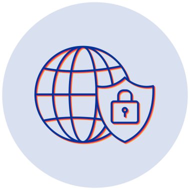 Küresel Güvenlik modern simgesinin vektör çizimi 