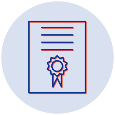 Sertifika modern simgesinin vektör illüstrasyonu 