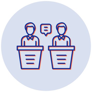 Modern Tartışma simgesinin vektör illüstrasyonu 