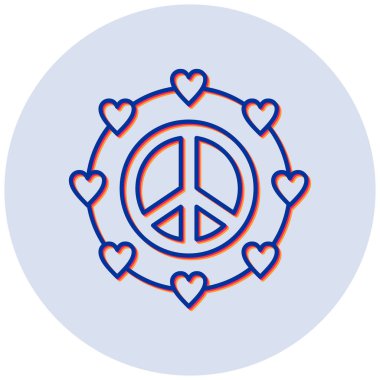 Pasifizm modern simgesinin vektör illüstrasyonu 