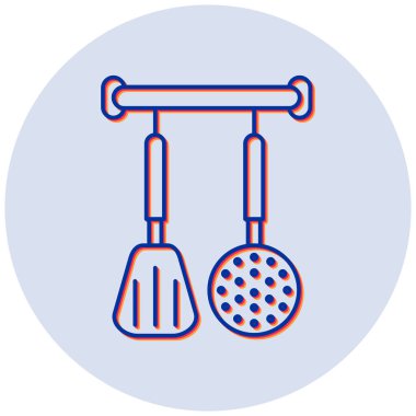 Kitchen Utensils modern simgesinin vektör çizimi 