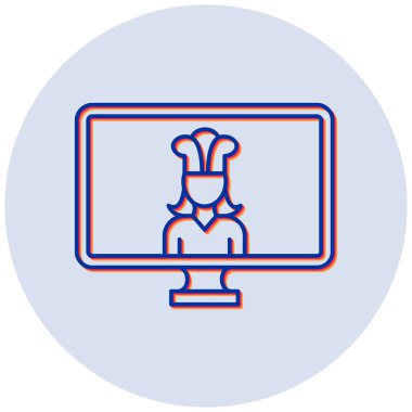 Yemek Şovu. Web simgesi basit illüstrasyon