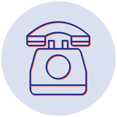 Eski telefon. Web simgesi basit illüstrasyon