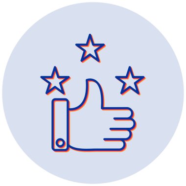 Başparmak düz ikonu olan bir yıldız. vektör illüstrasyonu