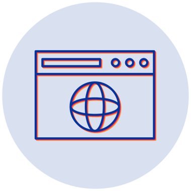 Tarayıcı. Web simgesi basit illüstrasyon