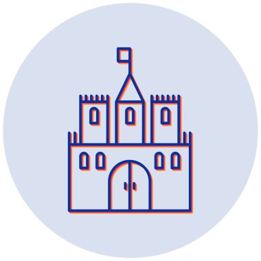 Şato. Web simgesi basit illüstrasyon