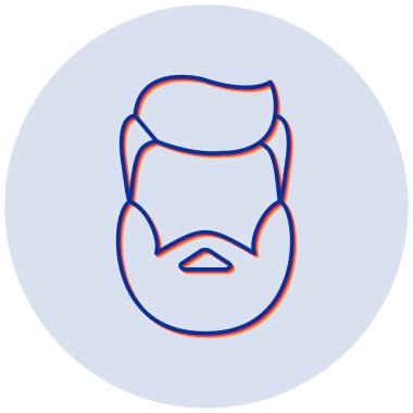 Sakal Adam modern simgesinin vektör çizimi 