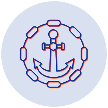 Gemi Zinciri. Web simgesi basit illüstrasyon