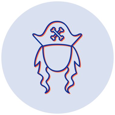 korsan simgesi, basit tasarım vektör çizimi