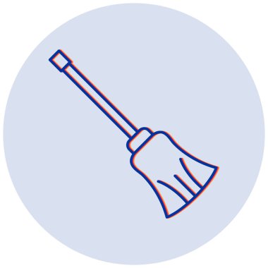 Süpürge simgesinin vektör illüstrasyonu