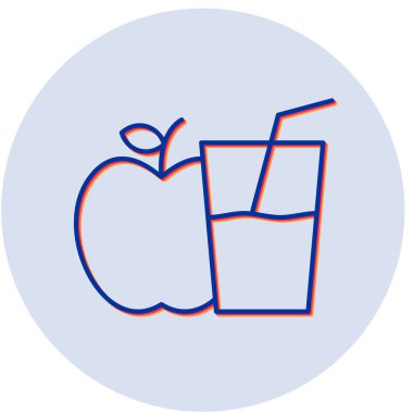 elma suyu ikonu vektörü izole edildi