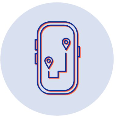 GPS haritası, pin, konum simgesi. vektör illüstrasyonu