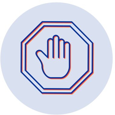 dur işareti simgesi, vektör çizimi