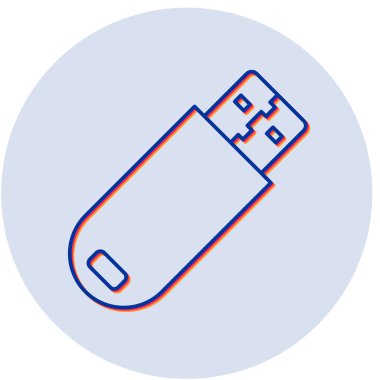usb flash disk simgesi, vektör illüstrasyonu