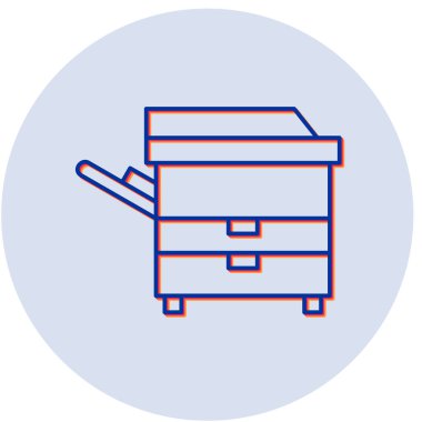 Fotokopi makinesi. Web simgesi basit illüstrasyon