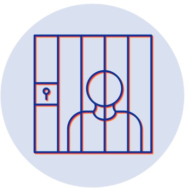 Mahkûm simgesi vektör illüstrasyonu