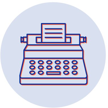 Daktilo. Web simgesi basit illüstrasyon