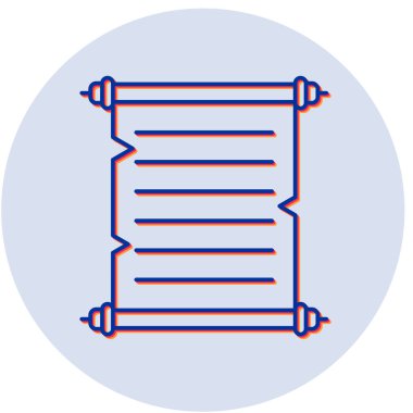 Antik kaydırma vektör simgesi modern basit illüstrasyon