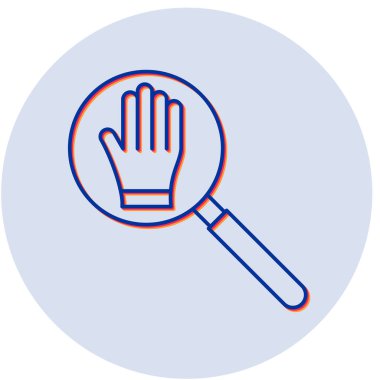 Büyütme cam simgesi, vektör illüstrasyonu