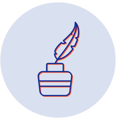 Mürekkep hokkası simgesi, vektör illüstrasyonu