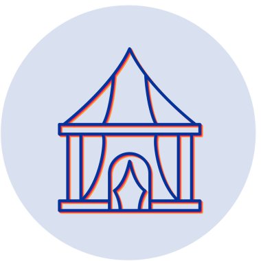 sirk çadırı simge vektör çizim