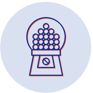 sakız topu makinesi simgesi, basit tasarım vektör çizimi