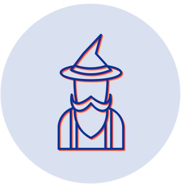  Büyücü ikonu. vektör illüstrasyonu